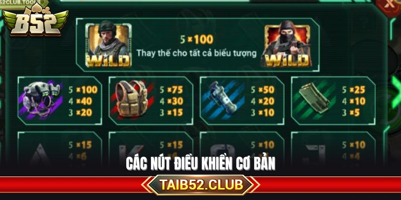 Hệ thống nút thao tác dành cho người mới chơi